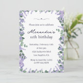 Élégantes invitations à 11e anniversaire Floral Fr (Debout devant)