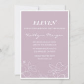 Élégantes invitations à 11e anniversaire Floral mo (Devant)