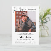 Élégantes invitations à 14e anniversaire Boy Photo (Debout devant)
