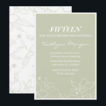 Élégantes invitations à 15e anniversaire Floral mo<br><div class="desc">Élégantes invitations à 15e anniversaire Floral moderne</div>
