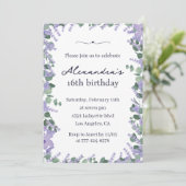 Élégantes invitations à 16e anniversaire Floral Fr (Debout devant)