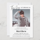 Élégantes invitations à 16e anniversaire Homme Pho (Devant)