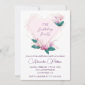 Élégantes invitations à 17e anniversaire Fleurs ro (Devant)