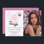 Elégantes invitations à 17e anniversaire Floral Ph<br><div class="desc">Elégantes invitations à 17e anniversaire Boho Photo fleurs vintages aquarelle</div>