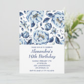 Élégantes invitations à 19e anniversaire Floral Vi (Debout devant)