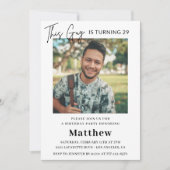 Élégantes invitations à 29e anniversaire Homme Pho (Devant)