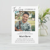 Élégantes invitations à 29e anniversaire Homme Pho (Debout devant)