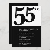 Élégantes invitations à 55e anniversaire Chic Simp (Devant / Derrière)