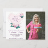 Elégantes invitations à 75e anniversaire Floral Ph (Devant)