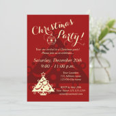 Élégantes invitations à la fête de Noël | Rouge et (Debout devant)