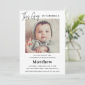 Elégantes invitations de 1er anniversaire Boy Phot (Debout devant)