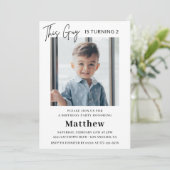 Elégantes invitations de 2e anniversaire Boy Photo (Debout devant)