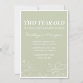 Elégantes invitations de 2ème anniversaire Floral  (Devant)