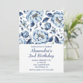 Elégantes invitations de 2ème anniversaire Floral (Debout devant)