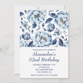 Élégantes invitations de 32e anniversaire Floral V (Devant)