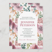 Élégantes invitations de 34e anniversaire Floral B (Devant / Derrière)