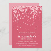 Élégantes invitations de 43e anniversaire Pink Flo (Devant / Derrière)