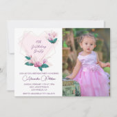 Elégantes invitations de 4ème anniversaire Floral (Devant)