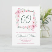 Élégantes invitations de 60e anniversaire Floral P (Debout devant)