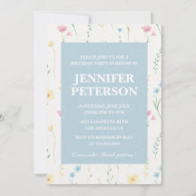 Elégantes invitations de 6e anniversaire Floral Bo