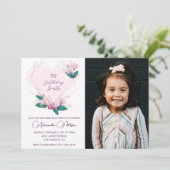 Elégantes invitations de 7e anniversaire Floral Ph (Debout devant)