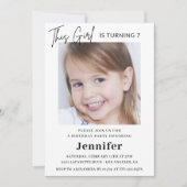 Elégantes invitations de 7e anniversaire Photo Gir (Devant)