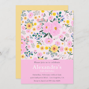 Elégantes invitations de 85e anniversaire Floral C