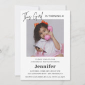 Elégantes invitations de 8e anniversaire Photo Gir (Devant)