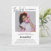 Elégantes invitations de 8e anniversaire Photo Gir (Debout devant)