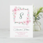 Elégantes invitations de 8ème anniversaire Floral  (Debout devant)