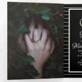 Élégantes invitations de mariage à rayures dorées  (Intérieur en premier)