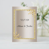 Élégantes invitations de mariage en feuilles d'or (Debout devant)
