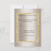 Élégantes invitations de mariage en feuilles d'or (Dos)