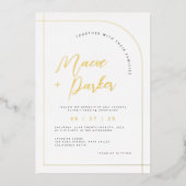 Élégantes invitations de mariage photo avec arche (Recto)