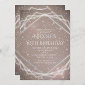 Élégantes Invitations Géométriques Moderne Étincel (Devant / Derrière)