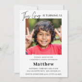 Élégantes invitations pour 11e anniversaire Boy Ph (Devant)