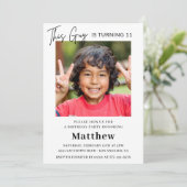 Élégantes invitations pour 11e anniversaire Boy Ph (Debout devant)