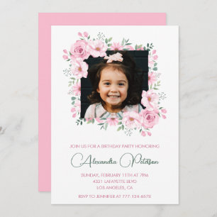 Elégantes invitations pour 7e anniversaire Photo B