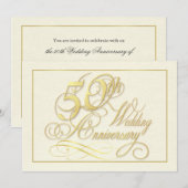 Élégantes invitations pour le 50e anniversaire - A (Devant / Derrière)