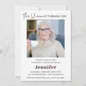 Élégantes invitations pour son 100e anniversaire P (Devant)