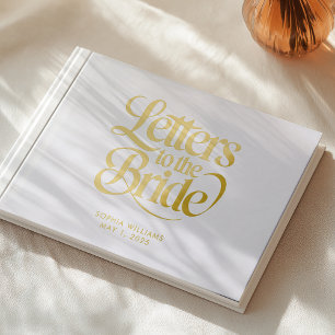 Élégantes lettres blanches et d'or à la mariée
