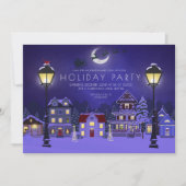 Élégantes maisons vacances Noël Fête Invitation (Devant)