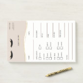 Élégantes notes Post-it® beige et or pour clientes (Sur un bureau)
