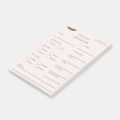 Élégantes notes Post-it® beige et or pour clientes (Incliné)