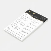 Élégantes notes Post-it® noires et dorées pour cli (Incliné)