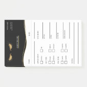 Élégantes notes Post-it® noires et dorées pour cli (Devant)