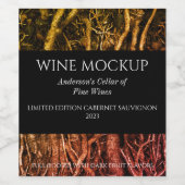 Élégantes racines forestières Étiquettes de vin pe (Étiquettes simples)