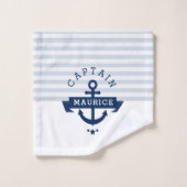 élégantes rayures bleu marine (Gant de toilette)