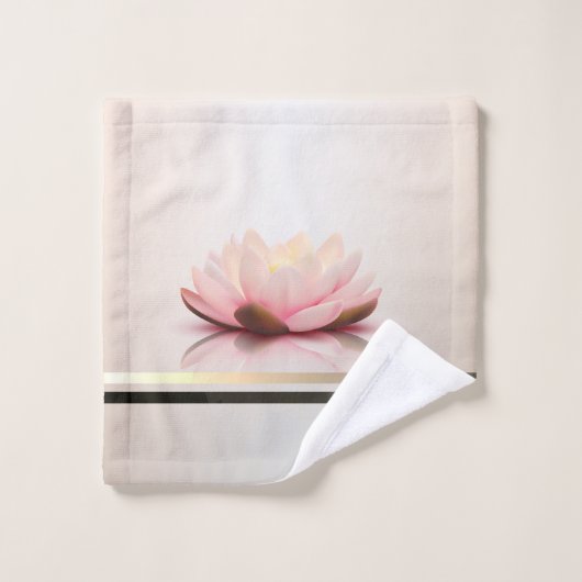 Élégantes rayures Lotus (Gant de toilette)