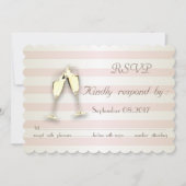 Élégantes Rayures Modernes, Carte de Réponse de Ma (Devant)